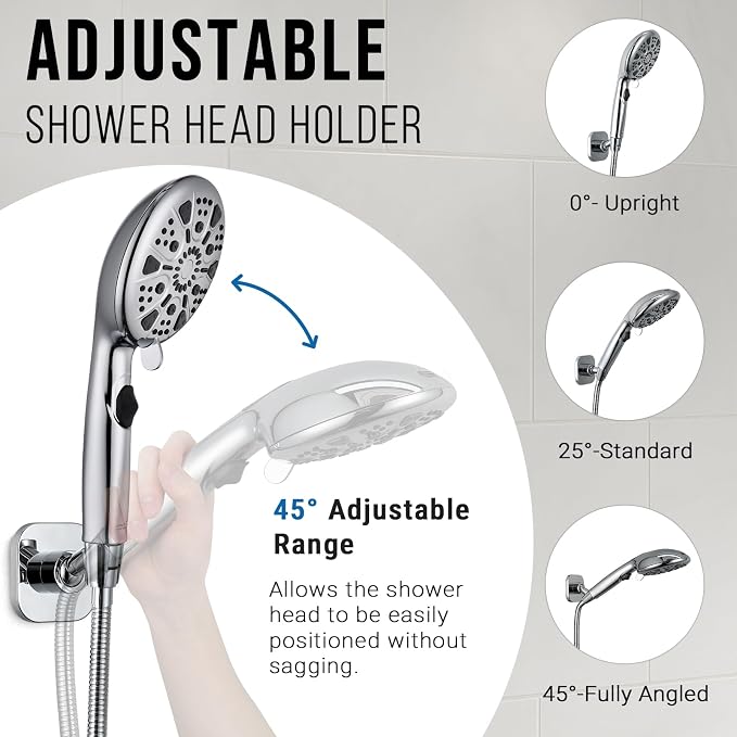 G-Promise All Metal Handheld Shower Head Holder, Adjustable Wall Mount Shower - Image 3