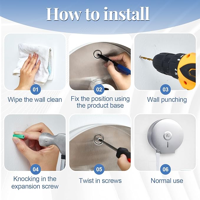 Mifoci 4 Pcs Industrial Toilet Paper Holder Commercial Roll Dispenser Wall - Image 3