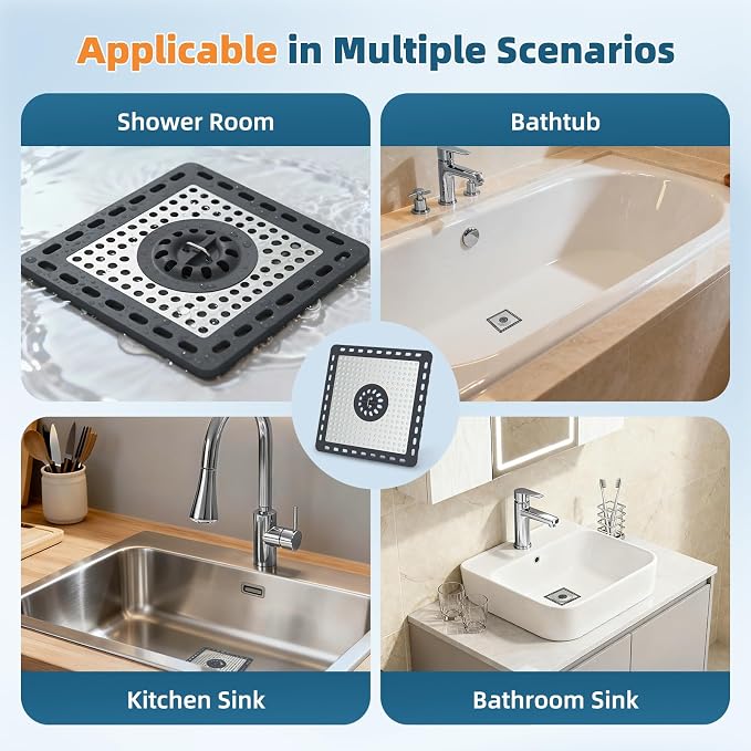 Hibbent Upgraded Shower Drain Hair Catcher, Shower Drain Cover - Image 6