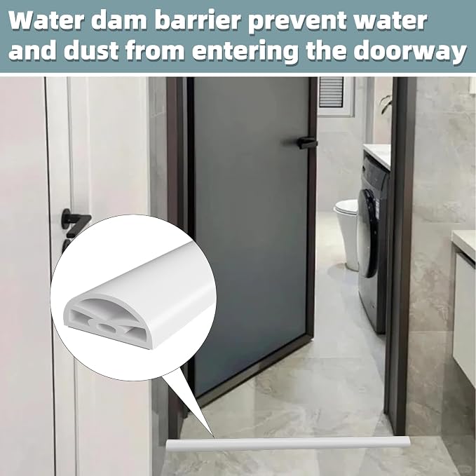 78Inch New Shower Threshold Water Dam Barrier, Collapsible Self-Adhesive - Image 5