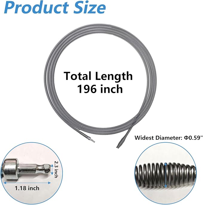 Drain Snake, Spring Drain Clog Remover - Image 2