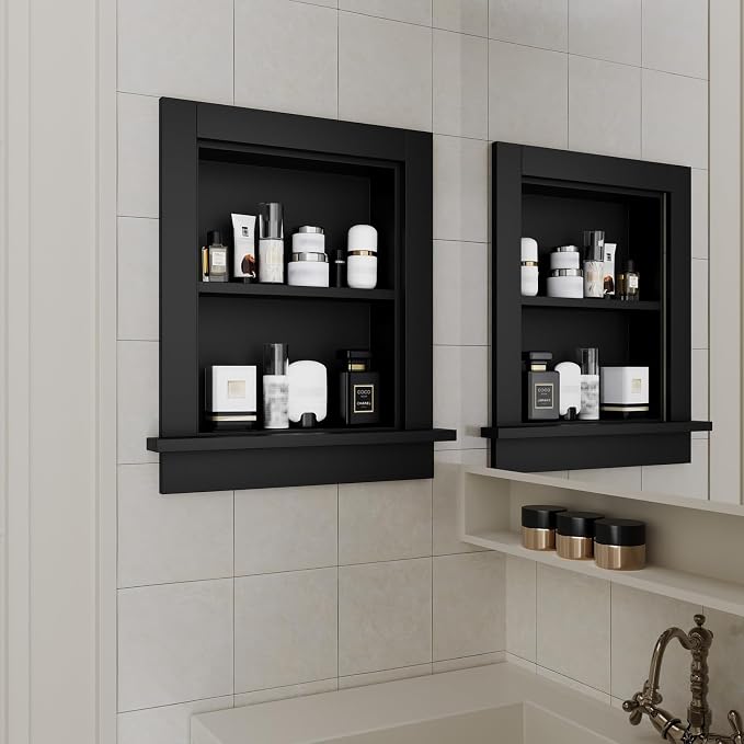 Wood Recessed Wall Niche, Wooden Medicine Cabinet - Image 2