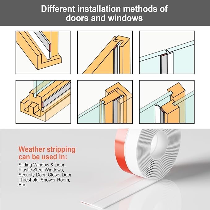 20ft Shower Door Seal Strip, Silicone Door Frame Sealing Strip - Image 5