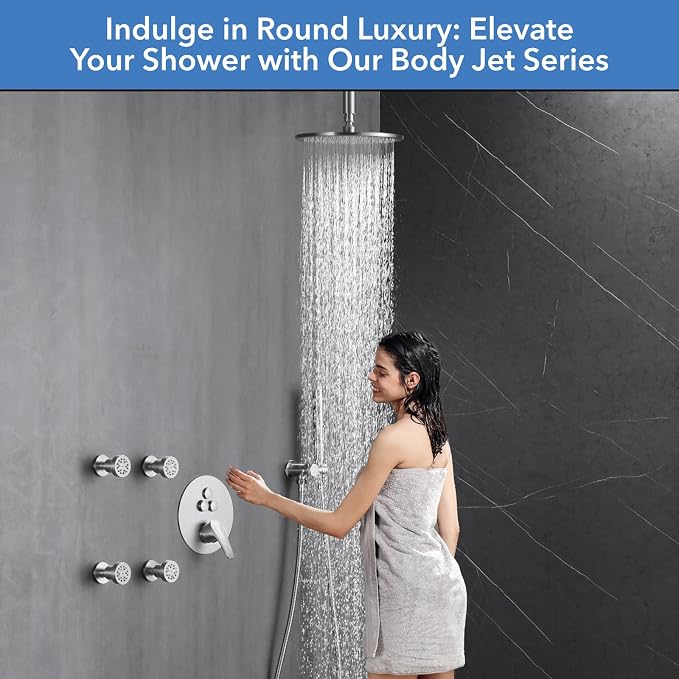 VANFOXLE Shower Faucet Set Brushed Nickel Shower System, Push Button Diverter - Image 6