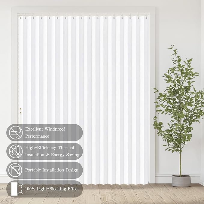 Accordian Door Curtain, 100% Blackout Folding Magnetic Doorway Curtains - Image 8
