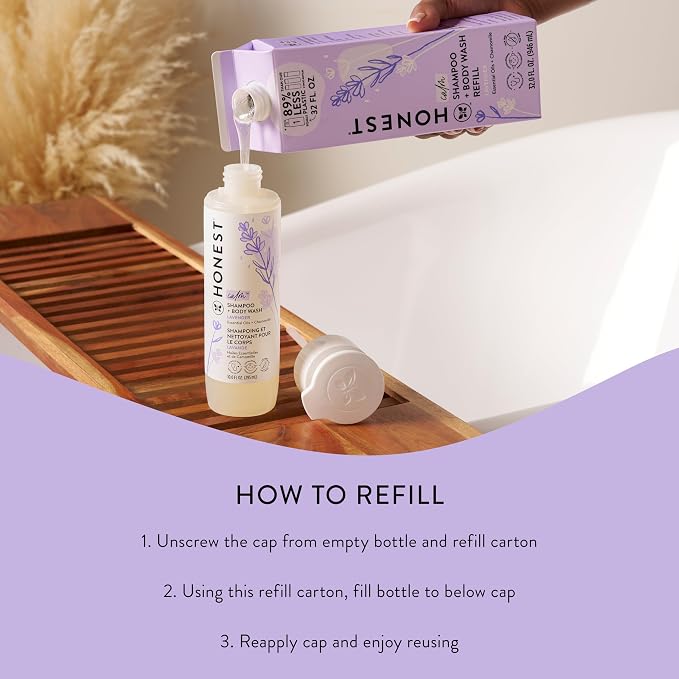 The Honest Company 2-in-1 Cleansing Shampoo Body Wash Refill Carton Gentle - Image 6