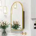 Arched Medicine Cabinet with Mirror, Recessed Medicine Cabinet, Metal Framed by Mepplzian