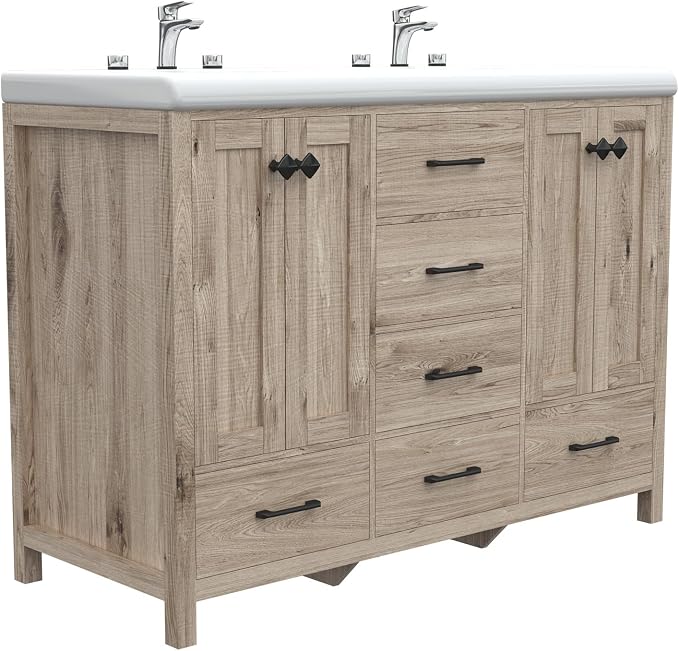 51 inch Bathroom Sink Vanity Combo, Large Freestanding Double Bath Vanity Sink - Image 4