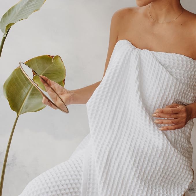 sea me at home Waffle Bath Sheet 100% Turkish Cotton - Image 2