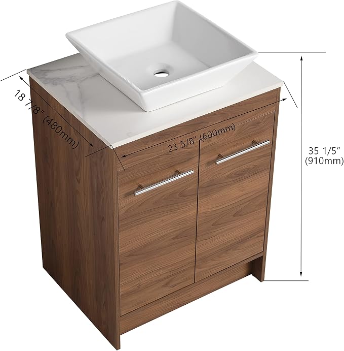 24 Inch Bathroom Vanity with Sink, Mordern Bathroom Vanity, Single Sink - Image 2