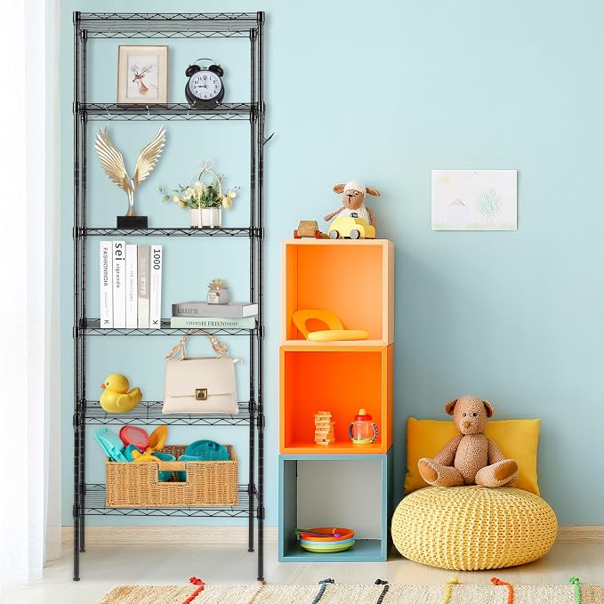 6 Tier Storage Racks Shelving, Heavy Steel Pantry Shelves, Adjustable Wire by Unknown