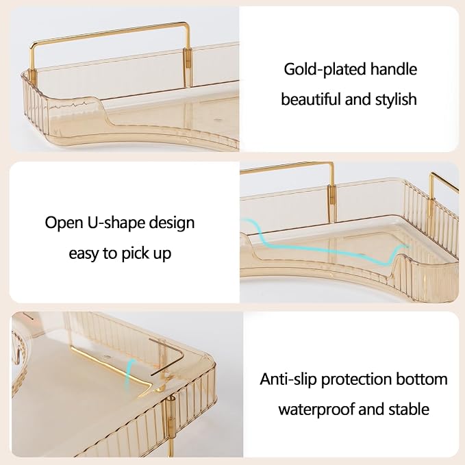 2-Tier Corner Bathroom Counter Organizer – Classic Storage Shelf - Image 3