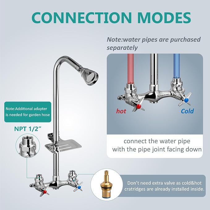 Aolemi Outdoor Shower Kit, Outdoor Shower Fixtures Faucet System - Image 8
