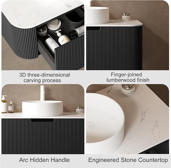 24 Inch Floating Modern Bathroom Vanity - Image 4
