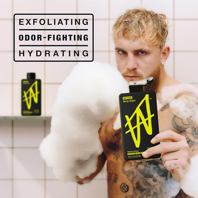 W By Jake Paul Body Wash for Men, Exfoliating Shower Gel - Image 3