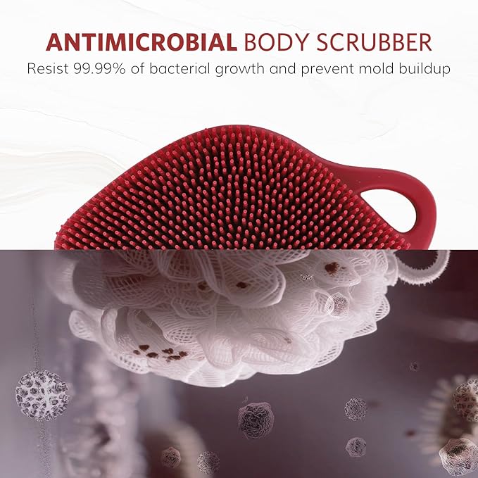 Sndyi Christmas Silicone Body Scrubber, Limited Edition Leaf-Shaped Shower Brush - Image 5