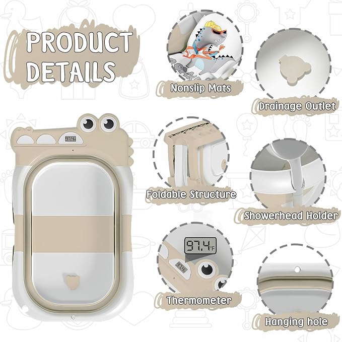 TPN Collapsible Baby Bathtub, Baby Bath Tub - Image 6