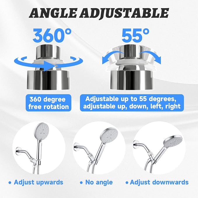 Plastic Shower Head Holder for Hand Held Showerhead Adjustable Shower Arm Mount - Image 5