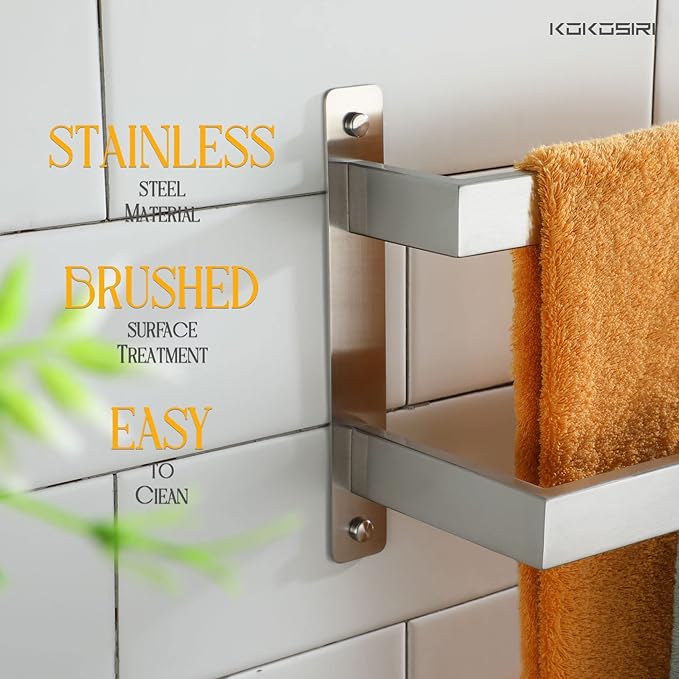KOKOSIRI Bath Towel Bars 32 Inches Bathroom 2-Tiers Ladder Towel Rails Towel - Image 7