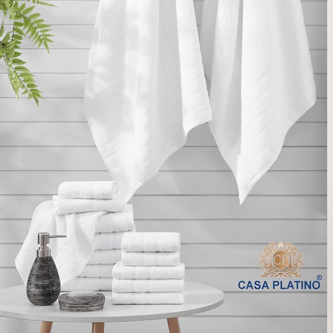 Casa Platino 24 Piece Cotton Towel Set – Ring Spun, Soft & Absorbent Towels - Image 6
