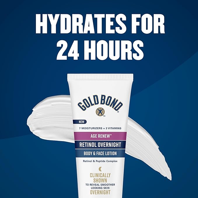 Gold Bond Age Renew Retinol Overnight Body & Face Lotion, - Image 8