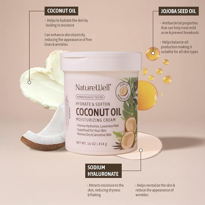 NATURE WELL Hydrate & Soften Coconut Oil Moisturizing Cream - Image 2