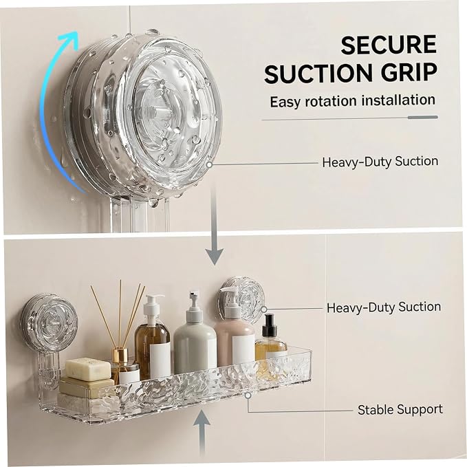 Corrugated Suction Cup Storage Holder, Heavy-Duty Suction Cup Shower Shelf - Image 5