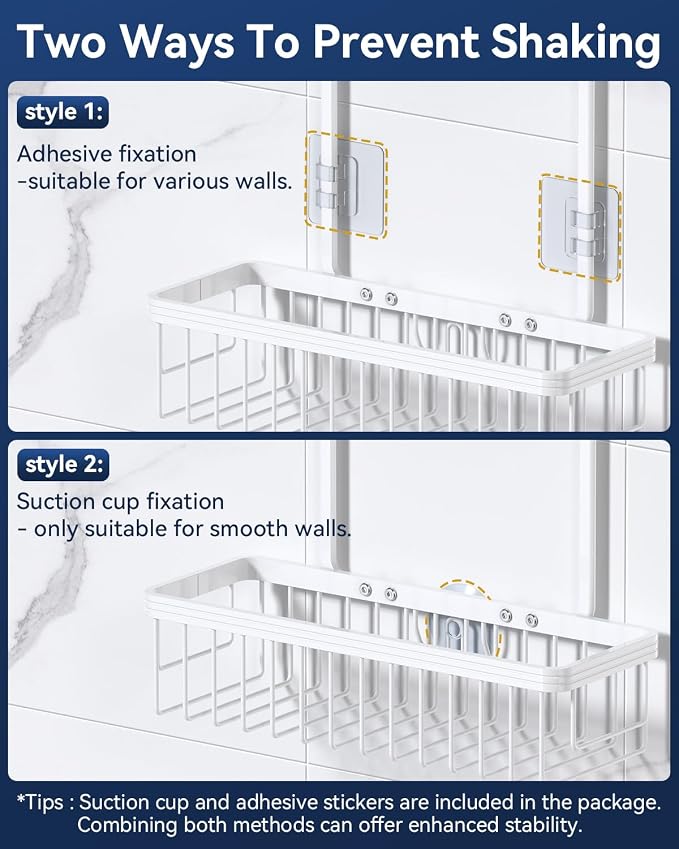 YASONIC Shower Caddy Hanging, Never Rust Shower Organizer Hanging, Aluminum - Image 7
