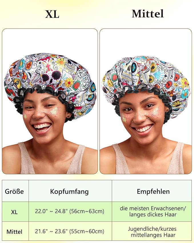 mikimini Shower Cap for Women Reusable Waterproof, Hair Cap for Shower - Image 2