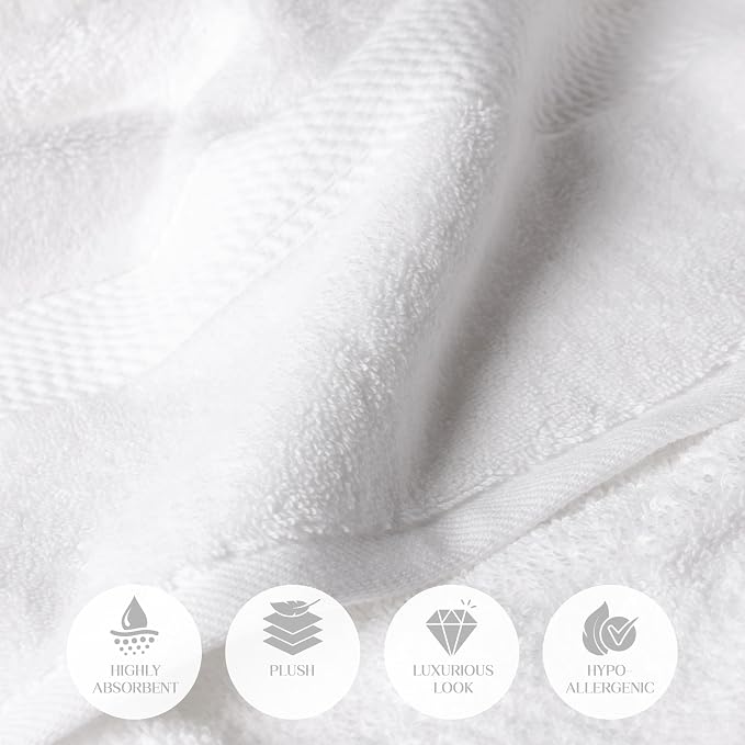 Superior Egyptian Cotton Pile Bath Towel Set of 2, Ultra Soft Luxury Towels - Image 7
