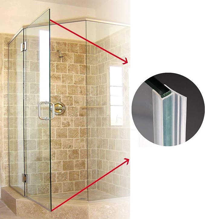 Shower Glass Door Seal Strip, 120 Inch Silicone Soft Shower Door Sweep to Stop - Image 4