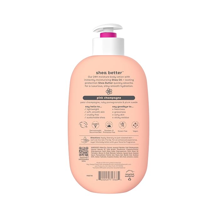 eos Shea Better Body Lotion Pink Champagne, 24-Hour Moisture Skin Care - Image 7