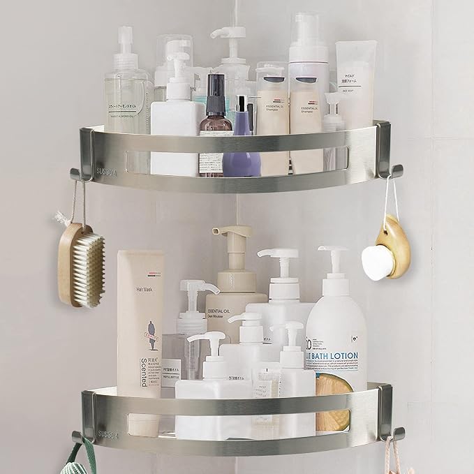 NearMoon Bathroom Shower Caddy 2 Pack, No Drill 304 Stainless Steel Shower - Image 6