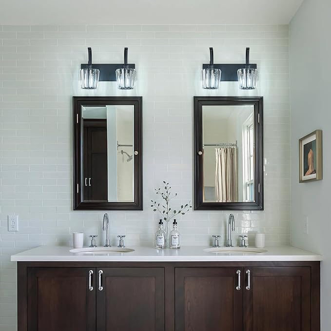 Modern Bathroom Vanity Light, 2-Light Black Wall Sconce - Image 6