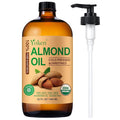 Organic Almond Oil 32 fl oz 100% USDA Pure Cold Pressed Glass Bottle Almond Oils by Yoken