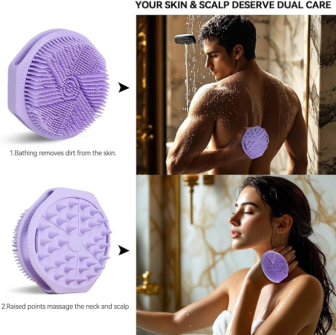 Dual-Sided Silicone Body Scrubber as Stocking Stuffers, Silicone Loofah - Image 2