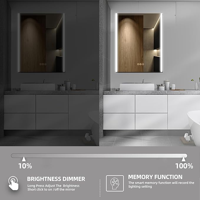 Medicine Cabinet with LED Lights and Mirror, 24 x 30 Inch Surface or Recessed - Image 5