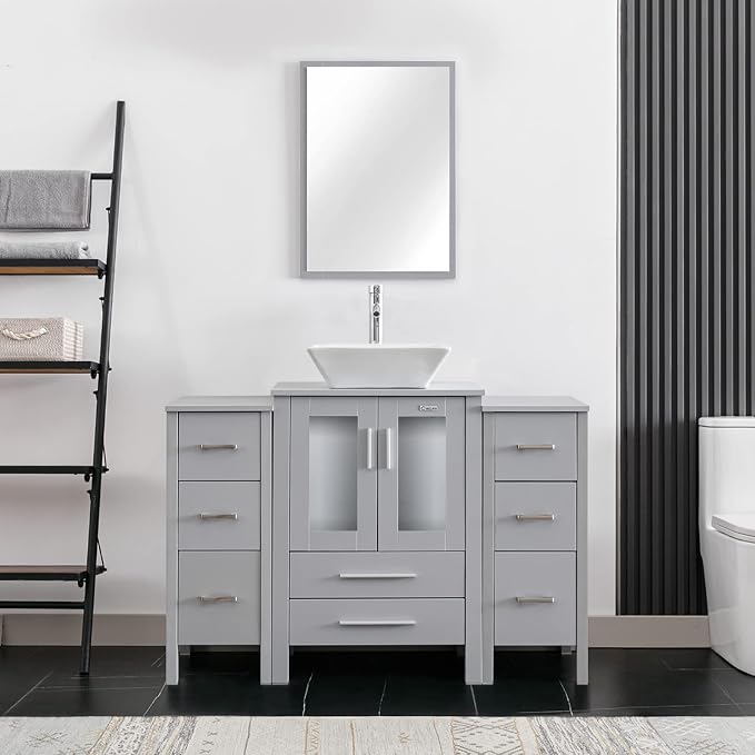 eclife 48" Modern Bathroom Vanity Sink Combo Freestanding Cabinet by eclife