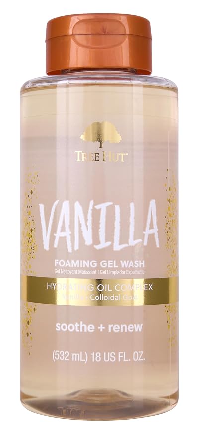 Tree Hut Vanilla Foaming Gel Wash, Moisturizing & Hydrating Body Wash by TreeHut