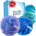 SHOWER BOUQUET Loofah Bath-Sponge XL Swirl-Deep-4-Pack // Extra Large 75g Soft by ShowerBouquet%C2%AE