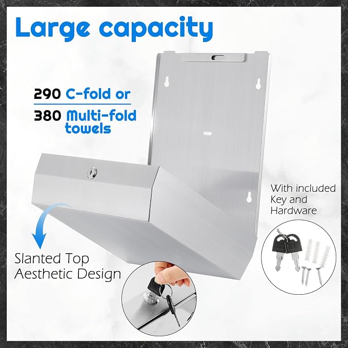 2 Pcs Commercial Soap Dispenser and Paper Towel Dispenser Set - Image 3