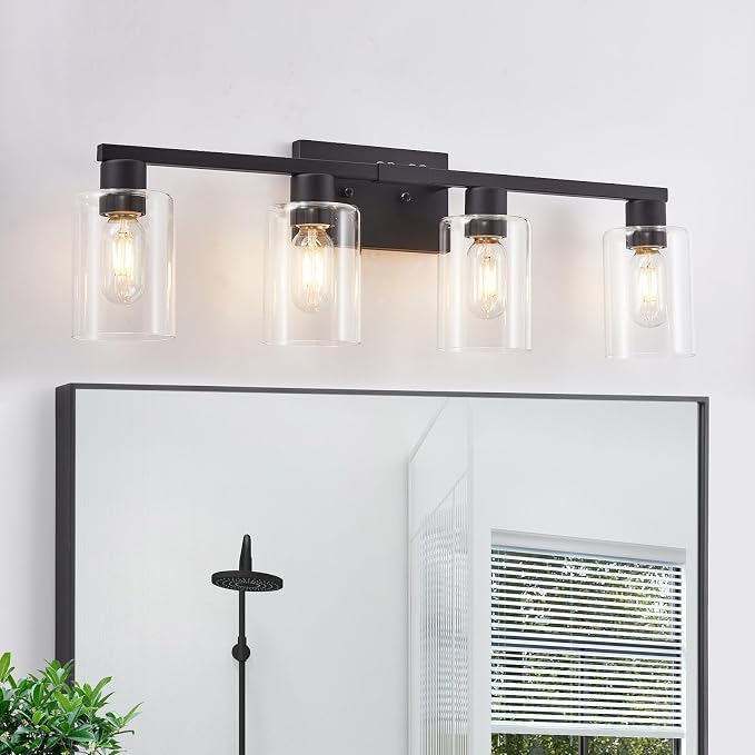 4 Light Bathroom Vanity Light Fixtures, Bathroom Lighting Fixtures Over Mirror by SOPEASGlobalperspective
