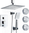 8 Inch Ceiling Mount Shower Faucet Set, Polish Chrome Rainfall Shower System by RTOBWEYE