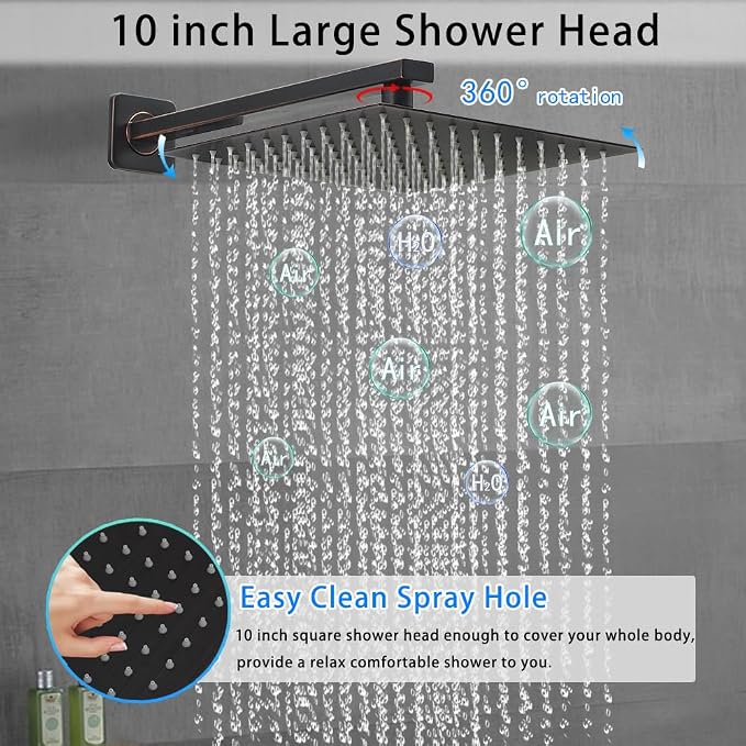 Oil Rubbed Bronze Shower System YCAIKOI Wall Mount Shower Faucet Set - Image 3
