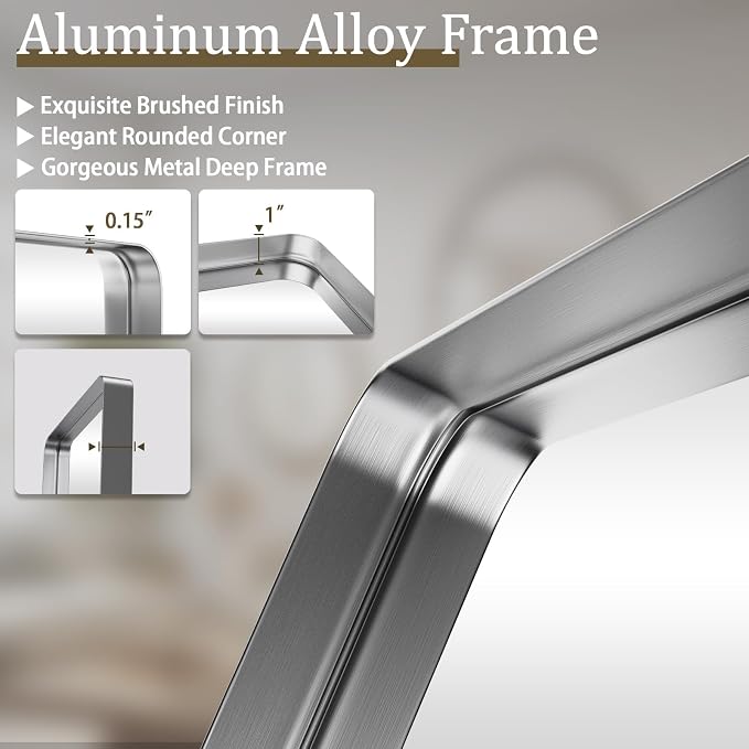 VooBang Bathroom Mirror 30x56 inch, Modern Bathroom Vanity Mirror - Image 7