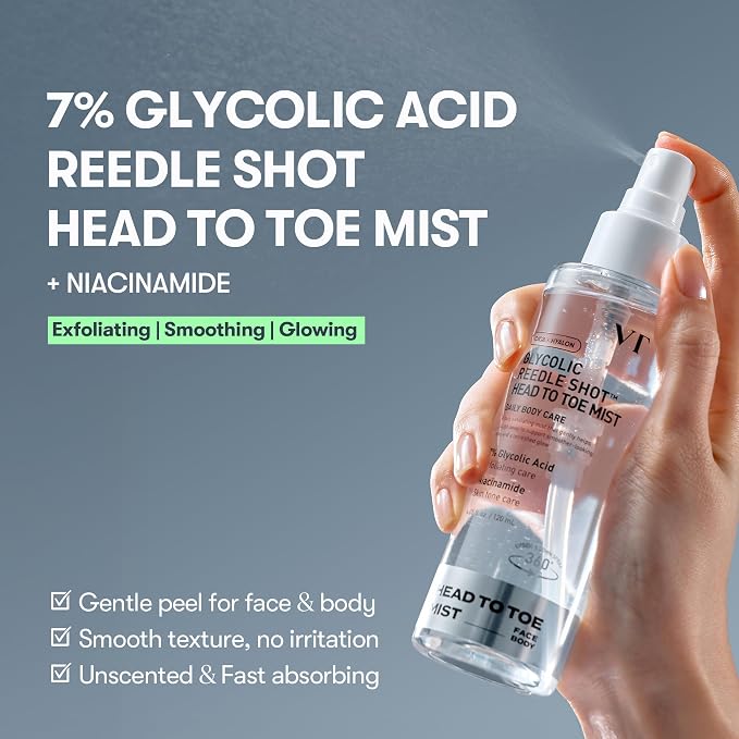 VT COSMETICS 7% Glycolic Acid Reedle Shot Head-to-Toe Mist - Image 2
