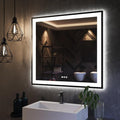 ISKM Framed LED Mirror for Bathroom 32"x32", Dimmable LED Bathroom Mirror by ISKM-IStillKeepMovin