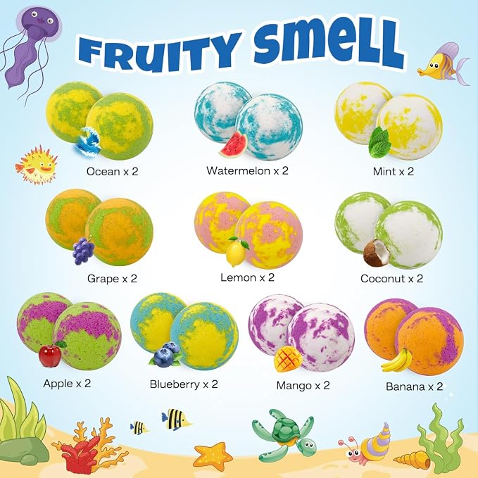 Bath Bombs for Kids with Surprise Inside, 20 Pack Luxury Bath Salt with Bath - Image 2