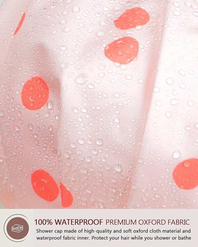 Shower Cap Luxury Shower Caps for Women Reusable Waterproof Hair Cap for Shower - Image 3