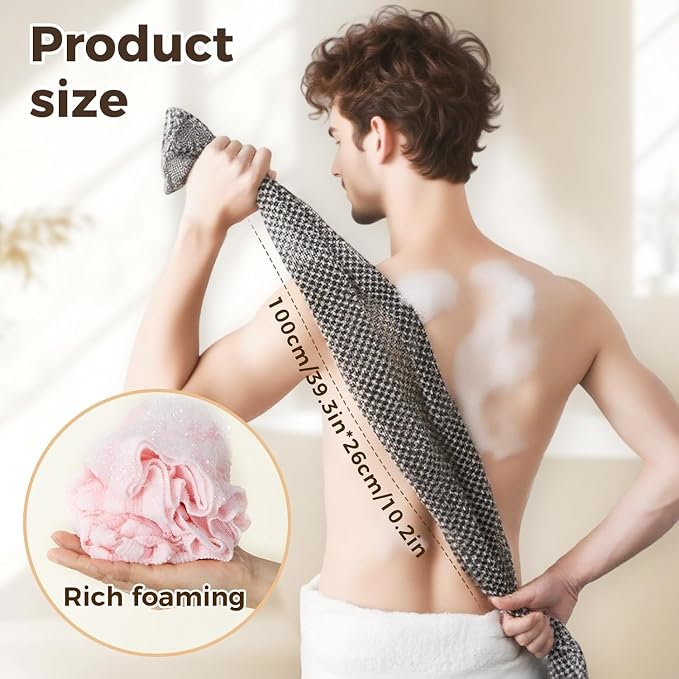 3PCS Exfoliating Shower Towel, 2026 New Premium Scrub Wash Back Bath Cloth - Image 7